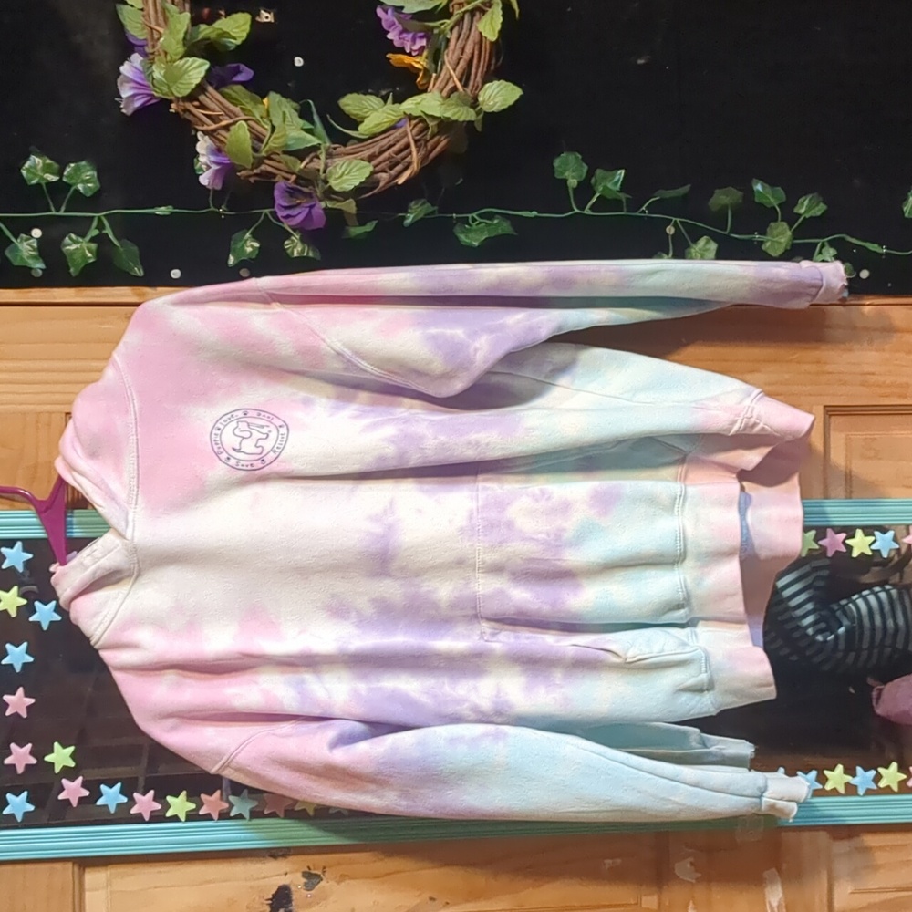 Medium Size Hoodie. With Pastel Tye Dye, Brand Is Colortone